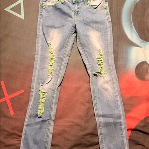 GOGO Kids Denim Jeans with Lime Highlights